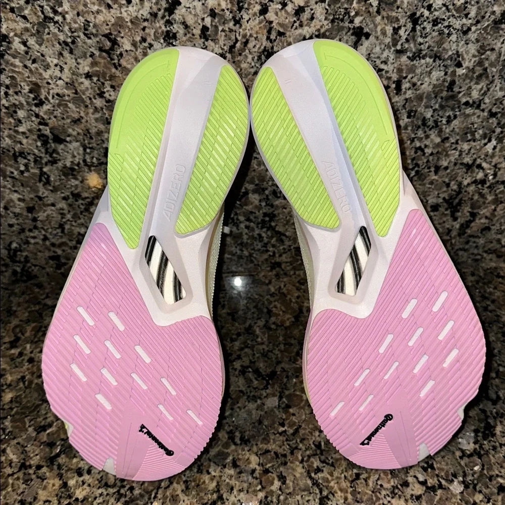 Adidas Boston 12 Women’s White & Neon Green Running Shoes - Picture 7 of 8
